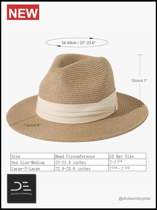 Wide Brim Straw Panama Foldable UPF50+ Beach Sun Hat Fedora main image 5